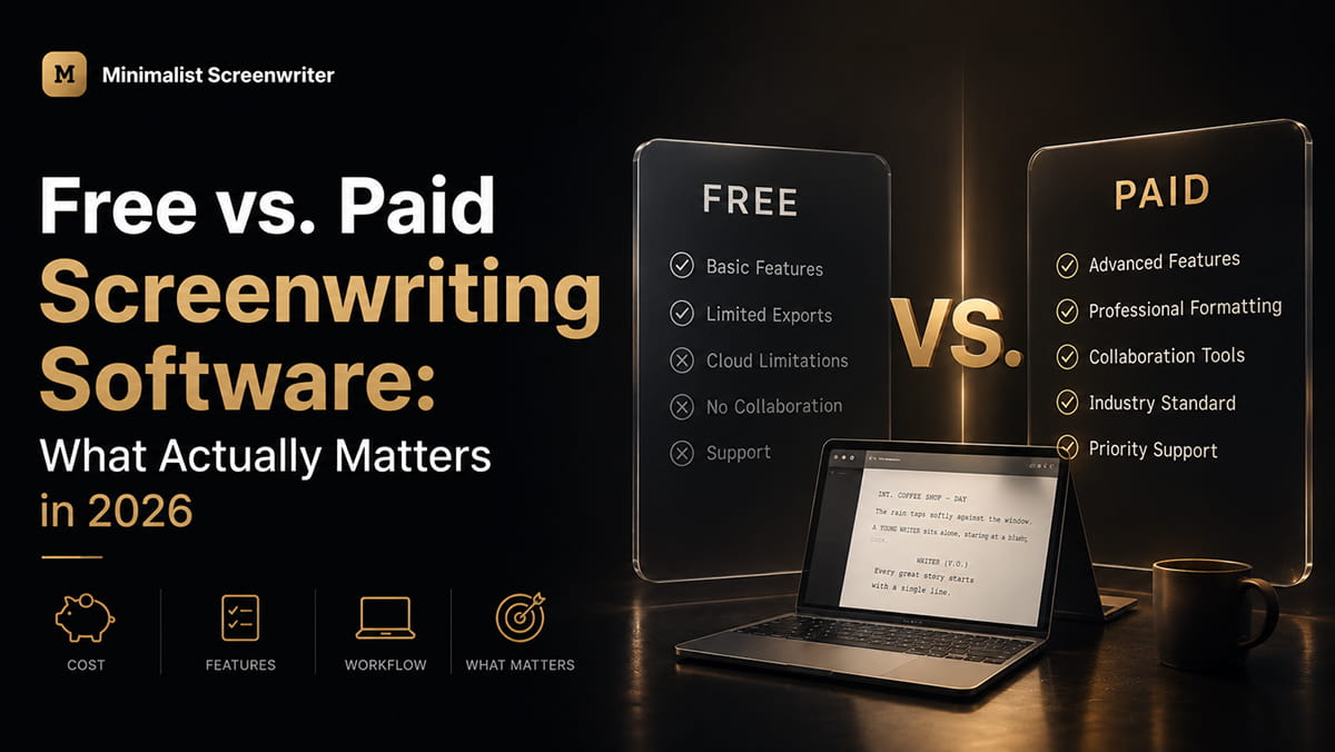 Free vs. Paid Screenwriting Software: What Actually Matters in 2026